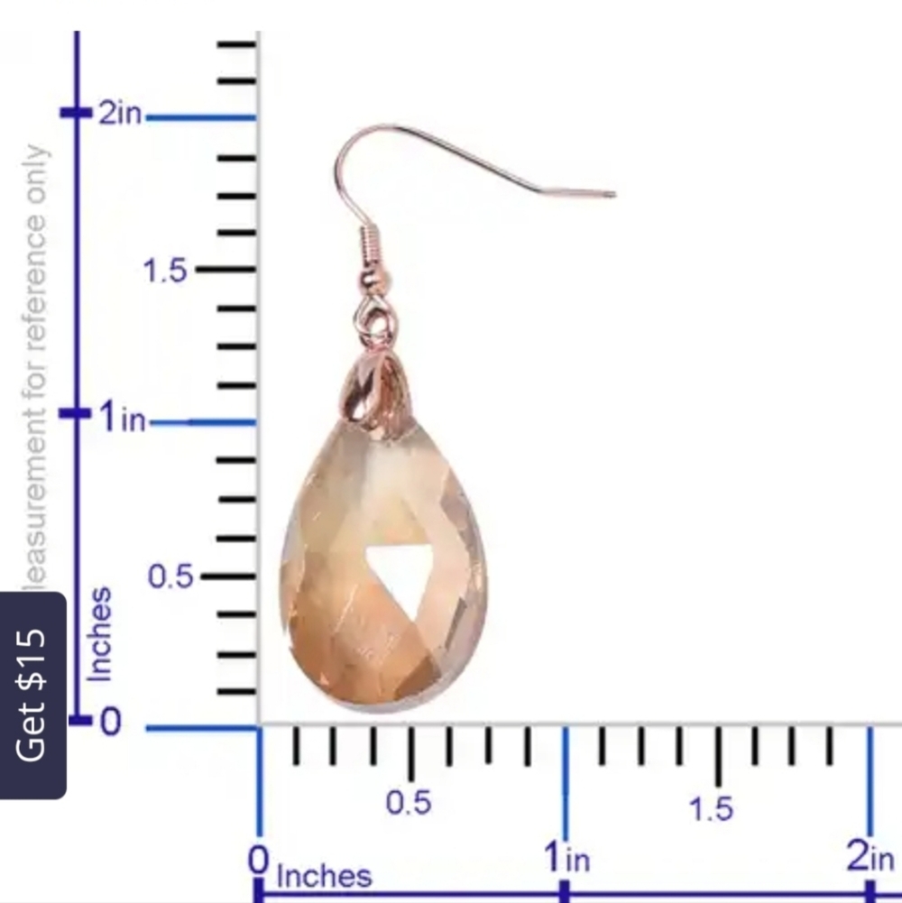๐๏ธ Simulated Champagne Sapphire & White Austrian Crystal Earrings & Necklace - Picture 7 of 15